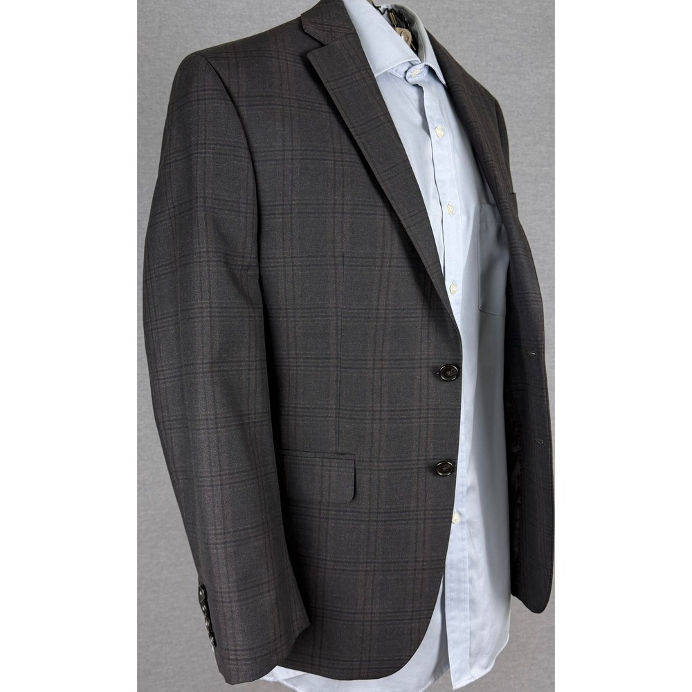Ralph Lauren Mens Brown Plaid Sport Coat Blazer 40S Two Button Jacket